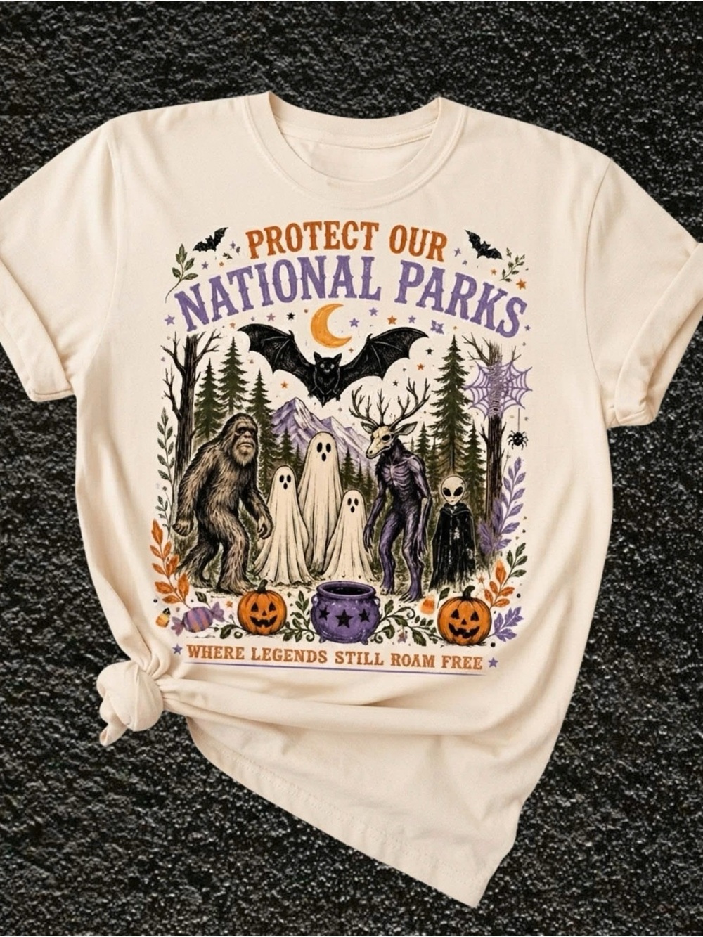 Gildan Cream Halloween 'Protect Our National Parks' - Funny National Parks